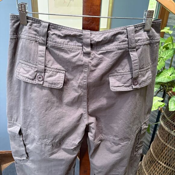 Women's Lightweight 100% Cotton Gray Cargo Pants size L - Picture 5 of 8